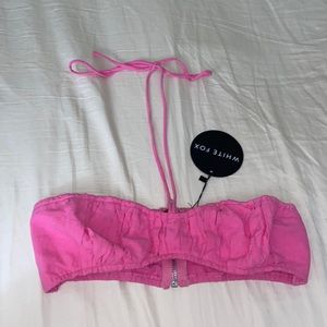 White fox boutique hot pink halter top